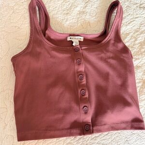 Athleta Pink Sleeveless Cropped Tank Top